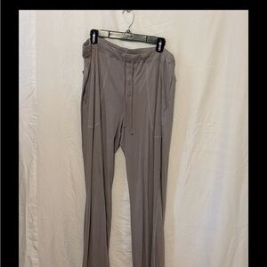 Elegant Taupe Button-Front Trousers